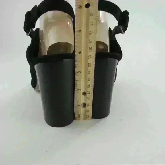 Via Spiga Black Suede Ankle Strap Sandal Heels Open Toe Size 9M Cutout Shoes - Picture 9 of 15